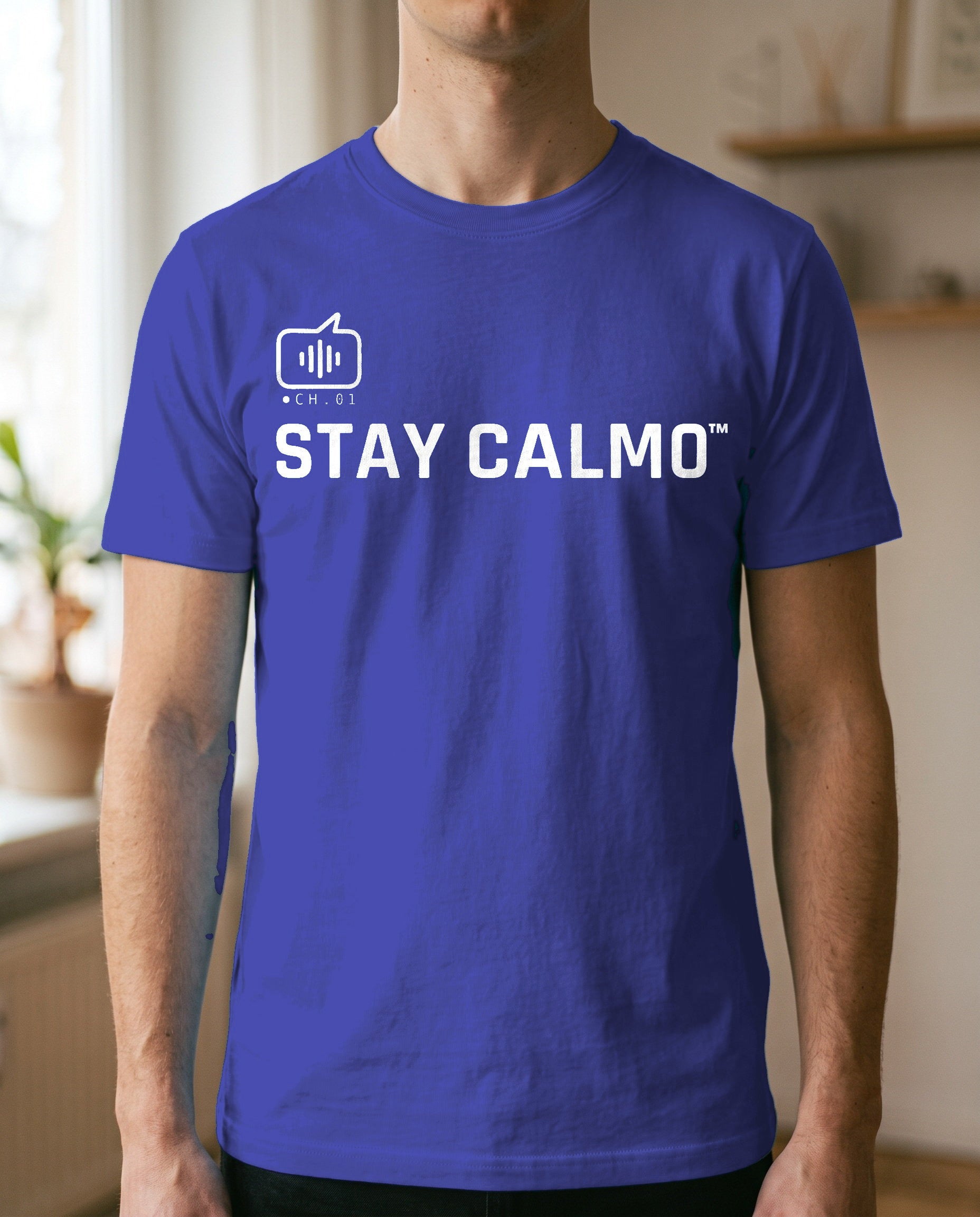 T-shirt Stay Calmo CH.01 — Modello A, Uomo