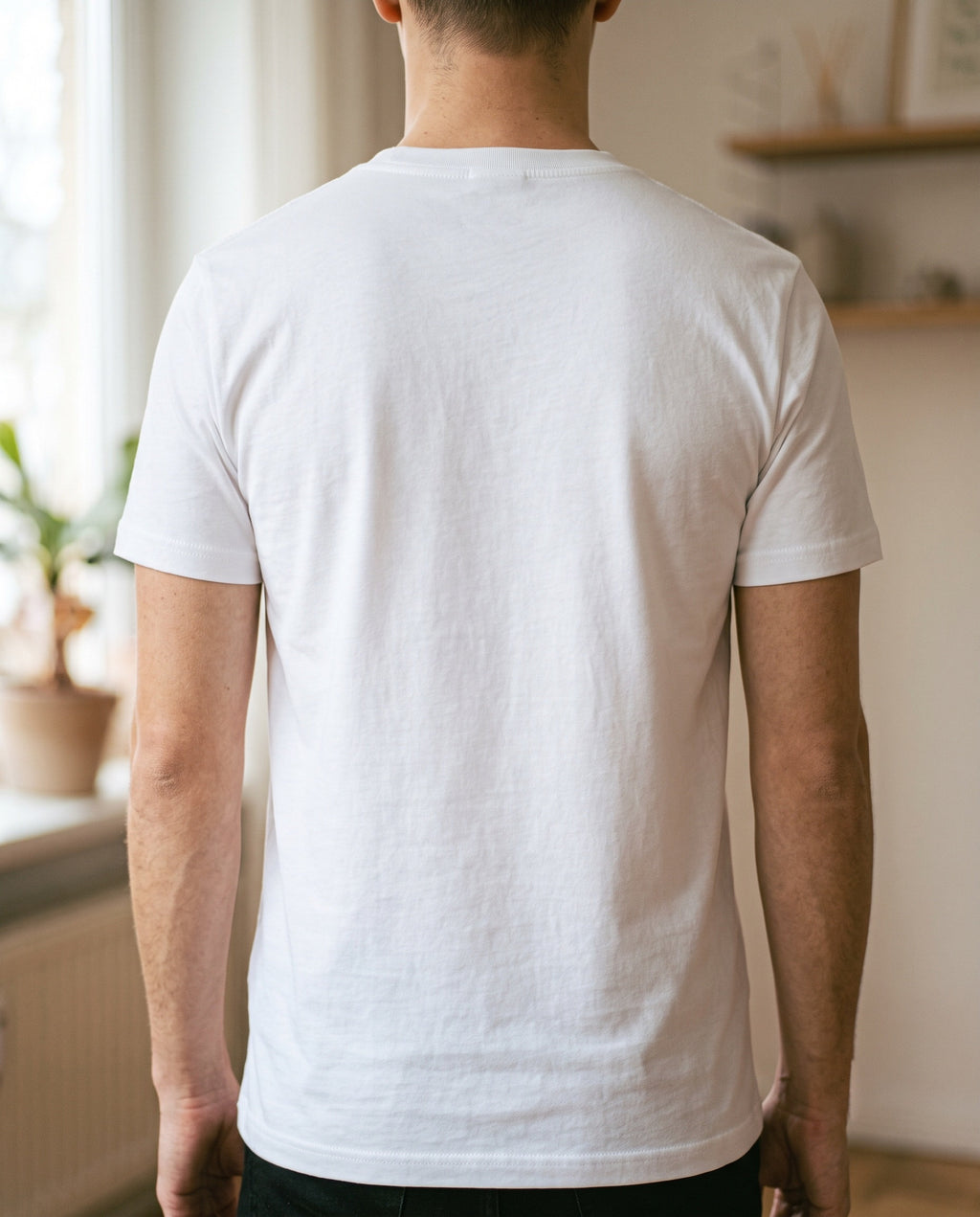 T-shirt Stay Calmo modello A bianca, uomo — retro